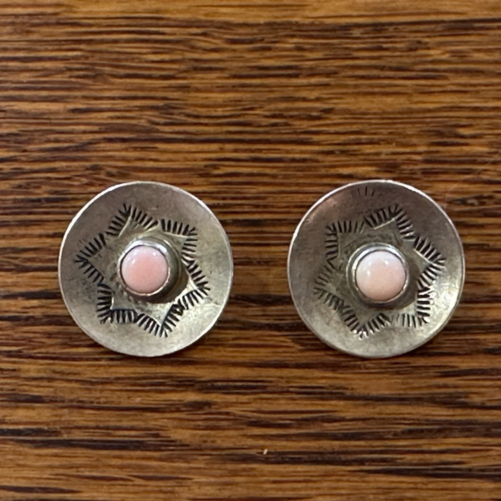 Authentic pink conch earrings